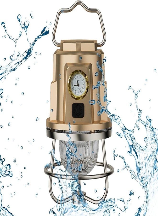 NYTRYD Vintage Camping Lantern Watch Type, Outdoor Camp Lamp, Rechargeable Lanterns for Camping, Waterproof Camping Lantern, Outdoor Tent Light, 1200mAh for Home, Garden (NY-04) - Image 4